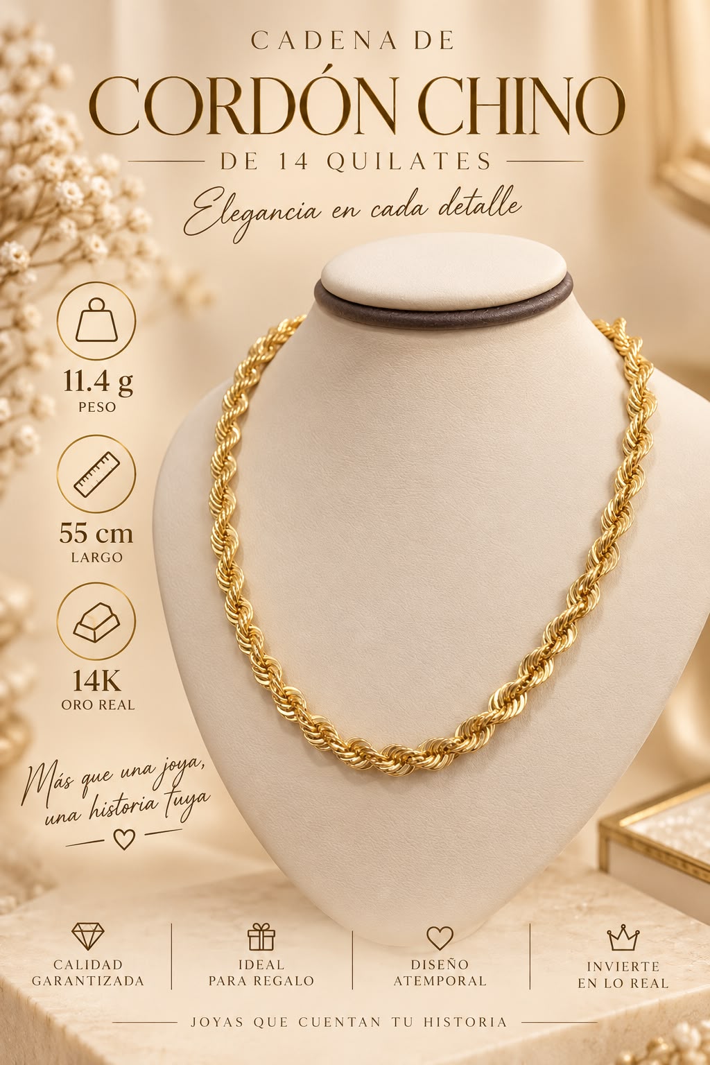 CADENA CORDON CHINO 11.4GR 14K